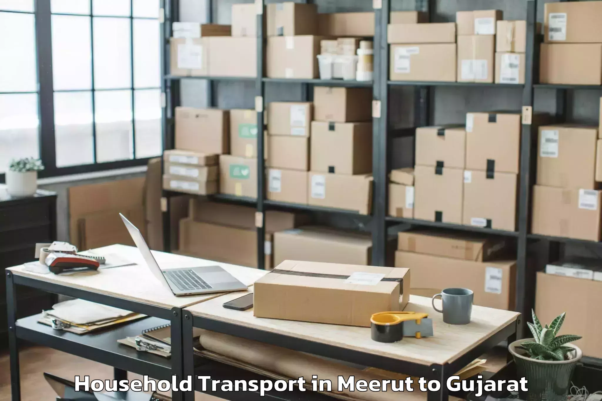 Affordable Meerut to Gadhada Household Transport